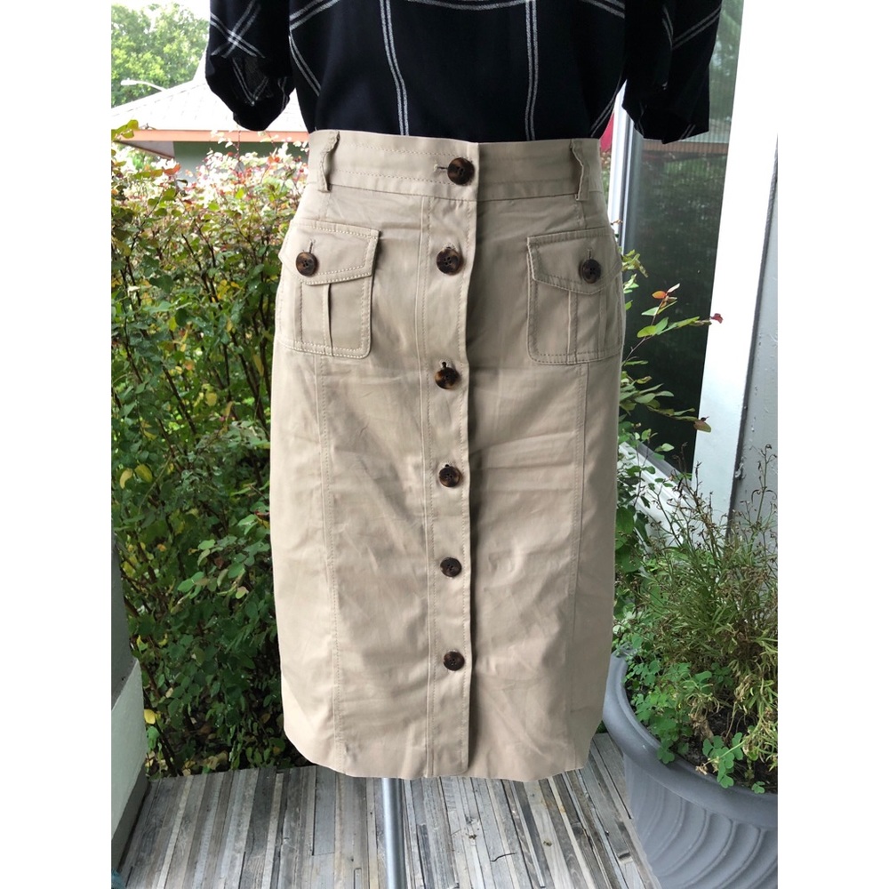 Talbots | khaki safari utility pencil skirt